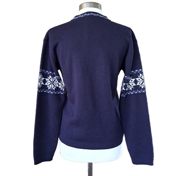 Meister 1/4 Zip Wool Blend Sweater Size Medium Nordic Snowflake - Picture 2 of 9